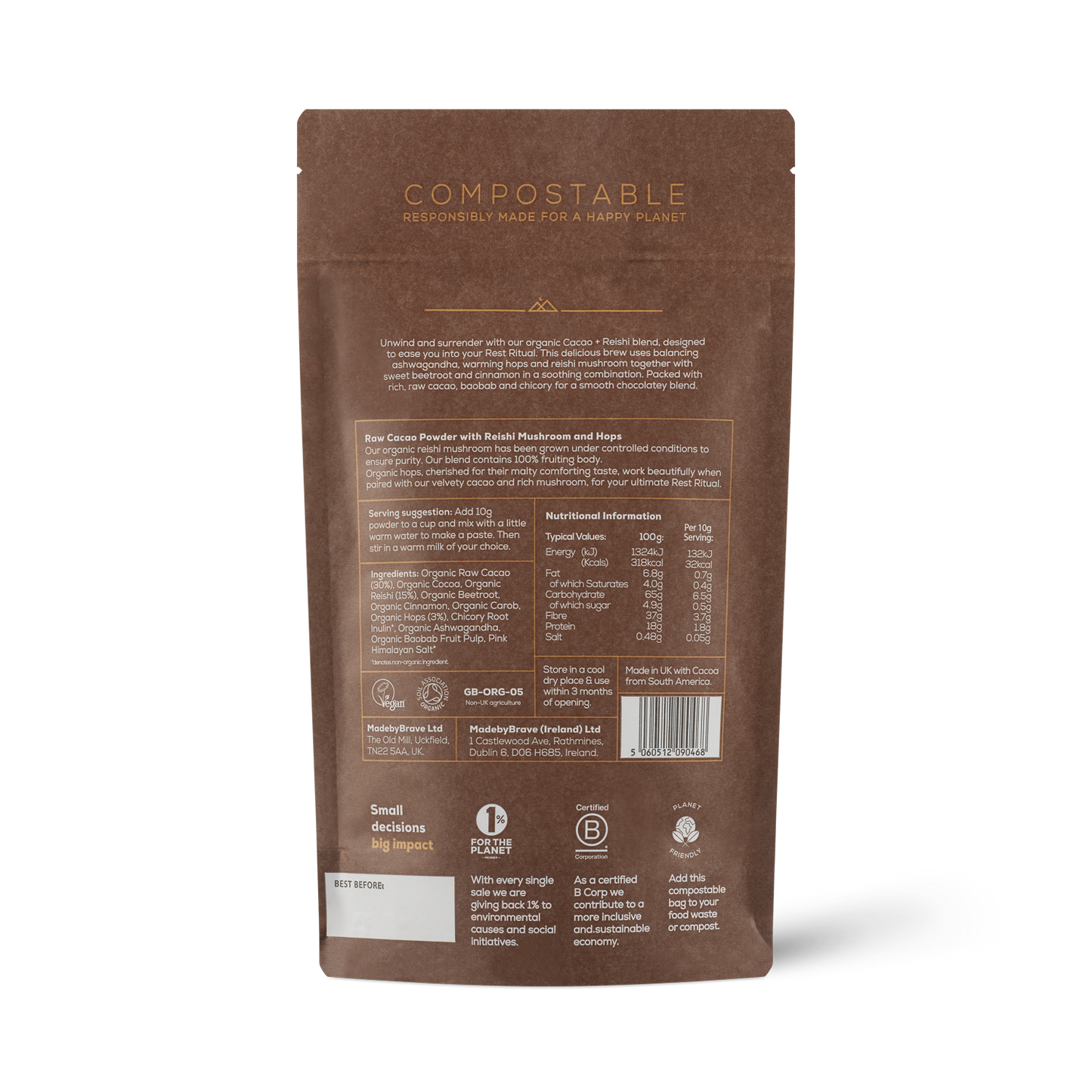 Cacao + Reishi Pouch