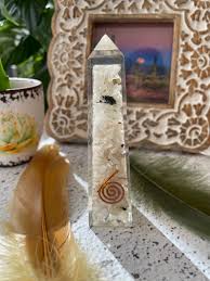 Crystal-Rainbow Moonstone Obelisk