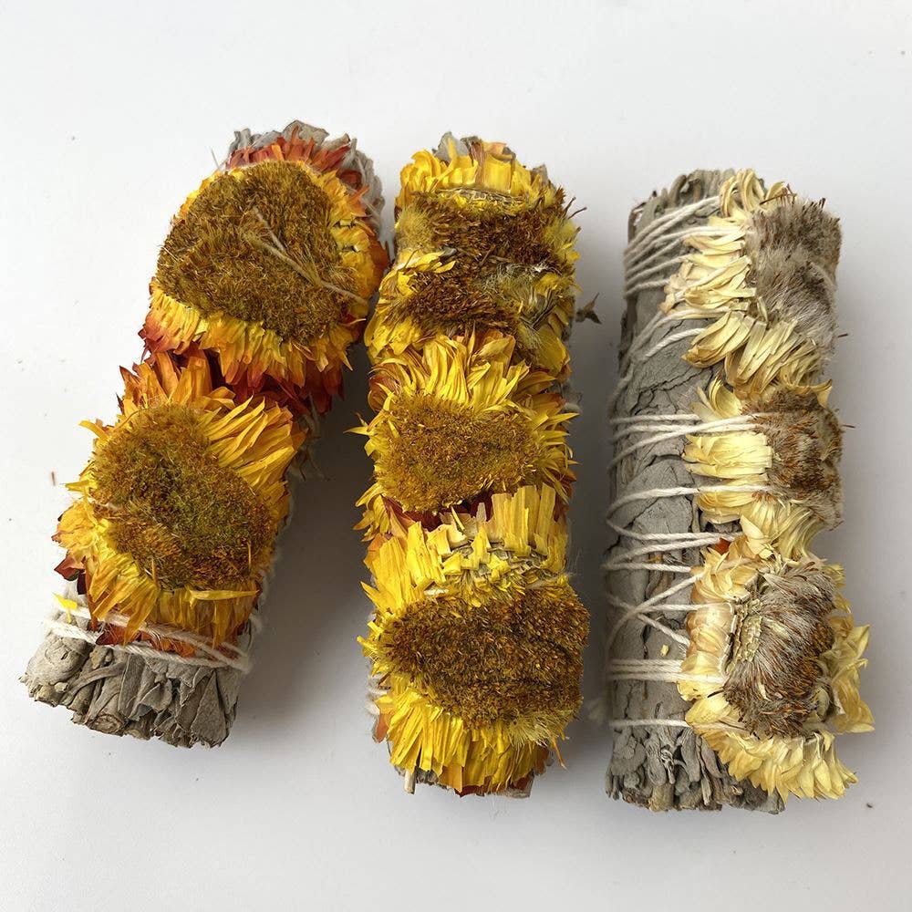 Yellow Sunflower and White Sage 4"