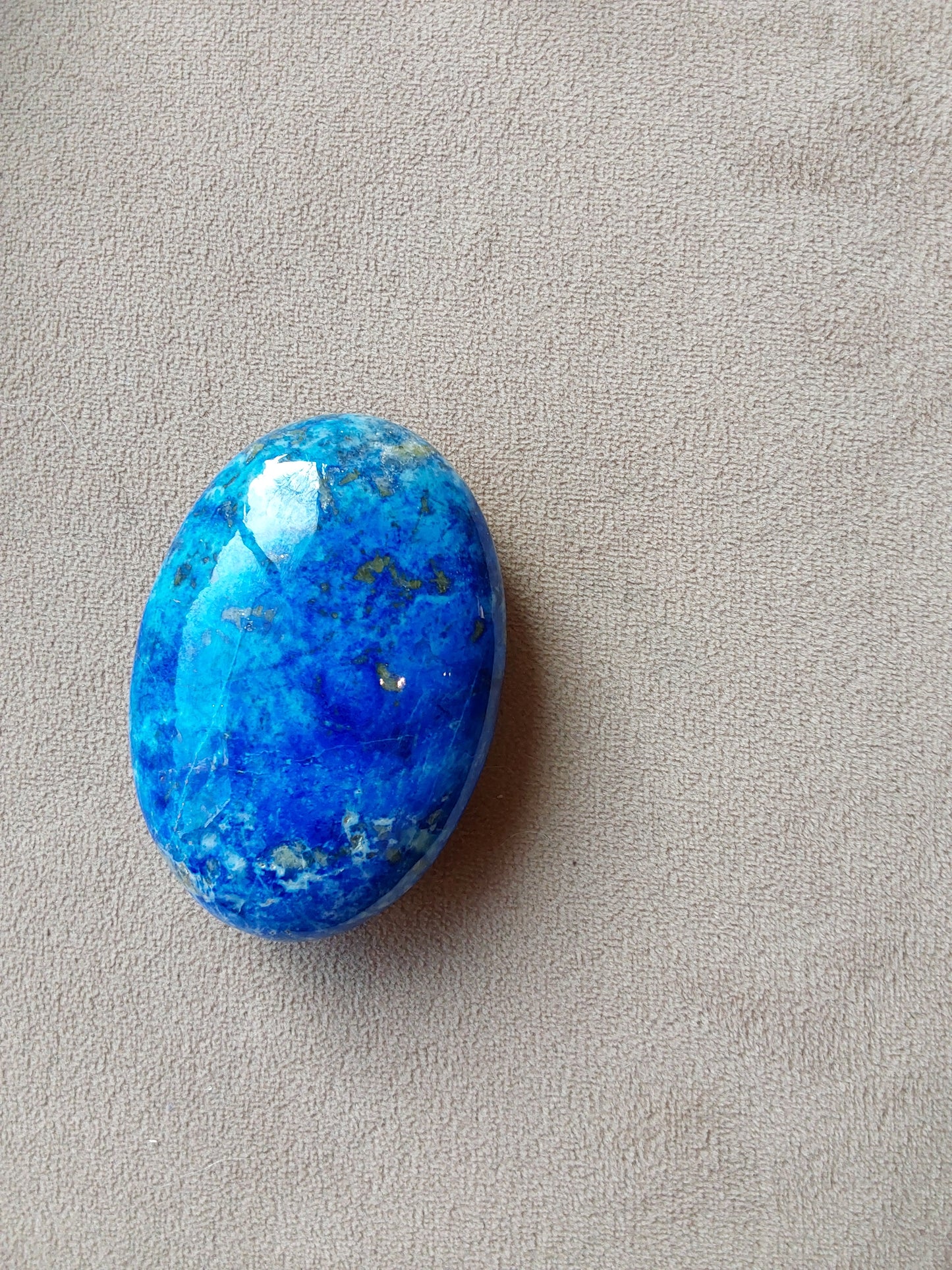 Lapis,calcite/pyrite palmstone small