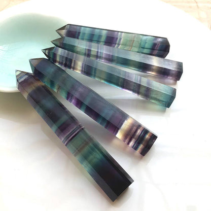 Crystal-Rainbow Fluorite Crystal Tower Point Generator - Detox