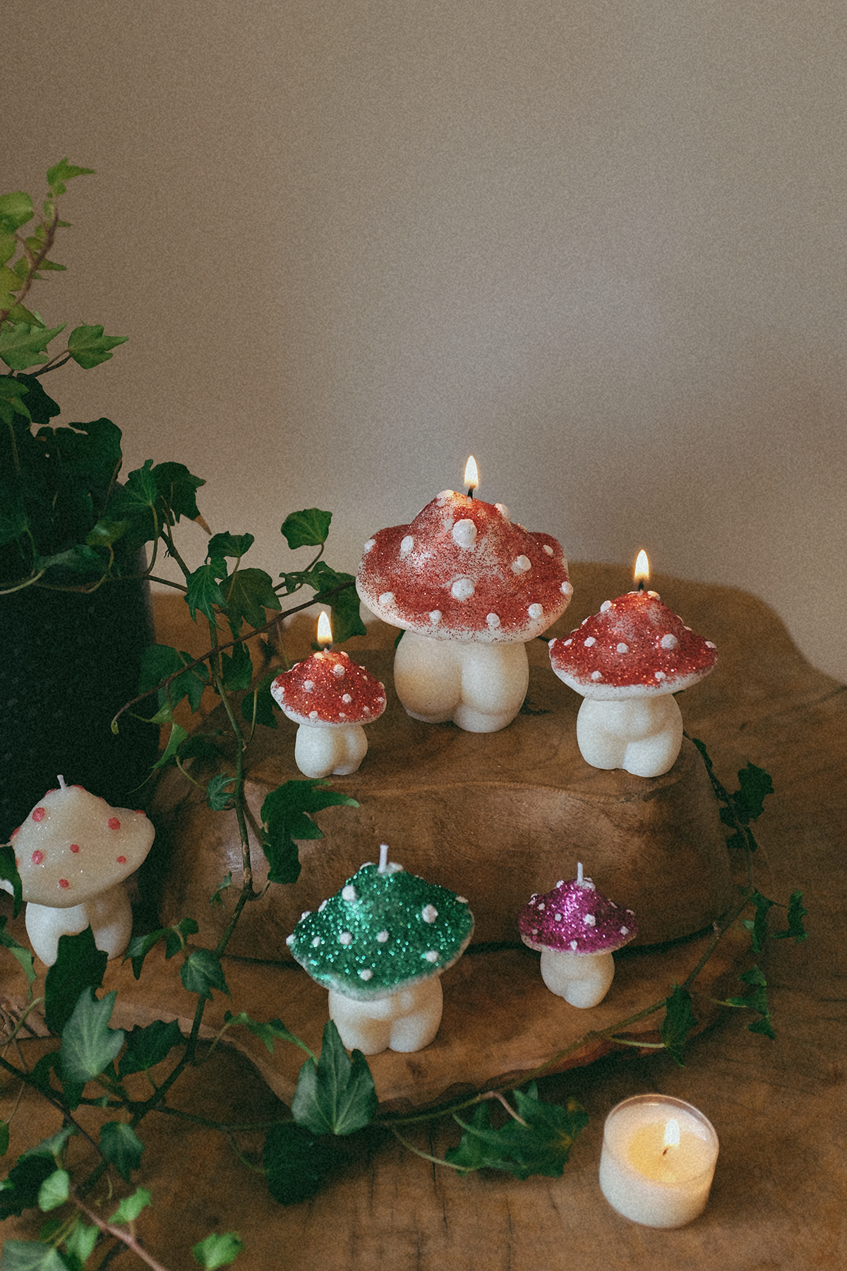 Glittery Goddess Mushrooms | Mushroom Candles