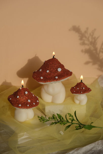 Glittery Goddess Mushrooms | Mushroom Candles