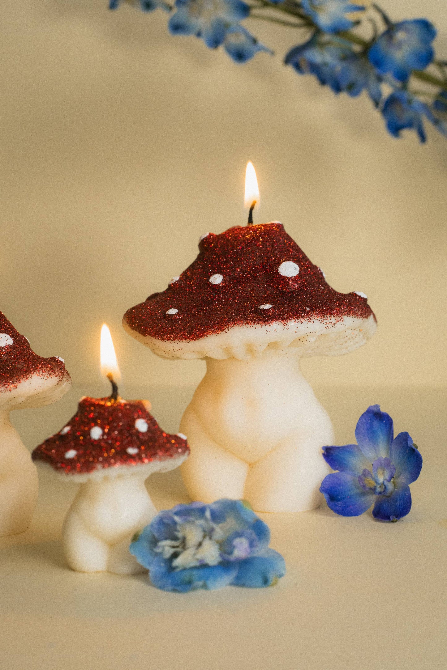Glittery Goddess Mushrooms | Mushroom Candles