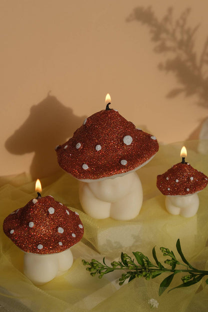 Glittery Goddess Mushrooms | Mushroom Candles