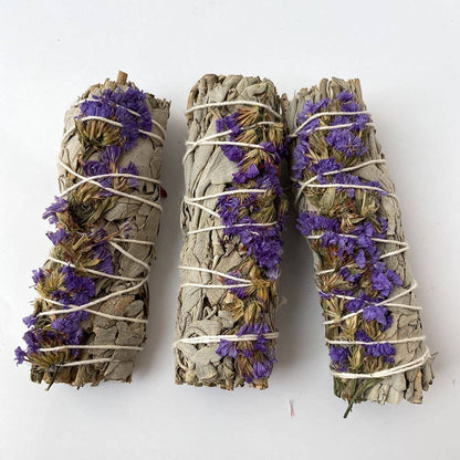 Purple Sinuata and White Sage 4"