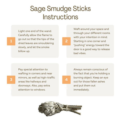 Small Sage Smudge Sticks, Torch White Sage 4"