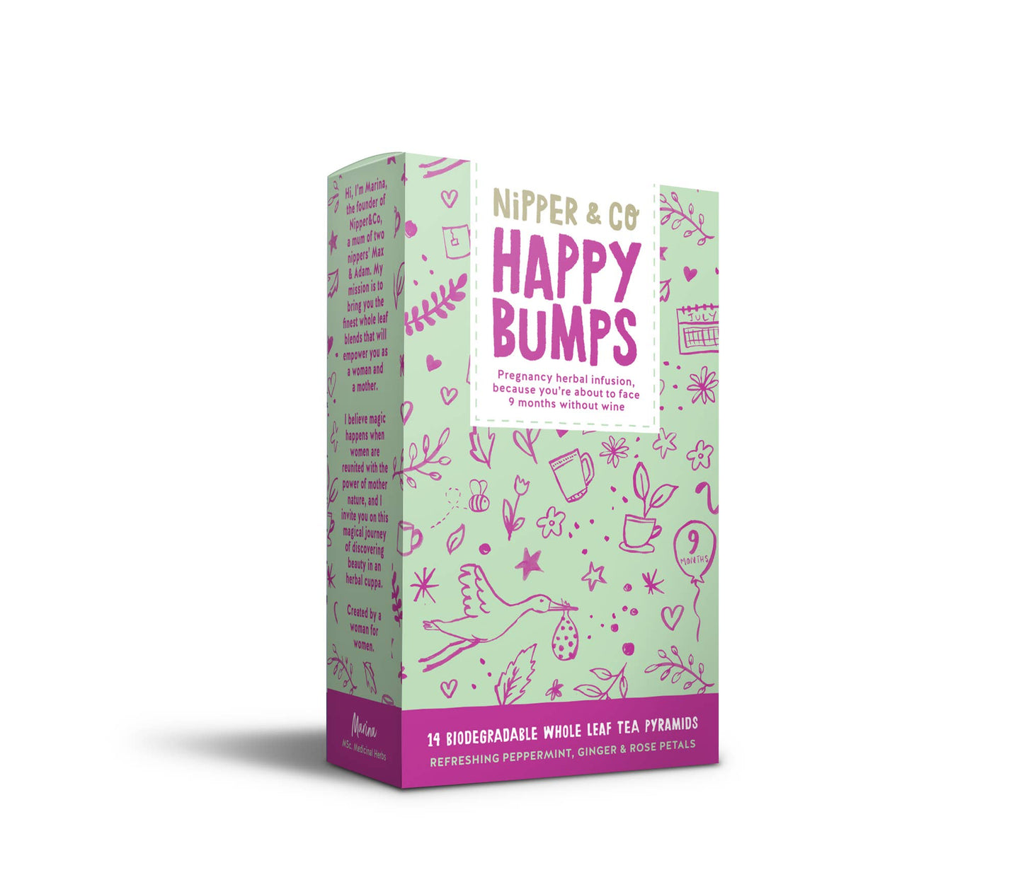 Herbal tea for pregnancy, Happy Bumps, pregnancy gift (nipper & co)