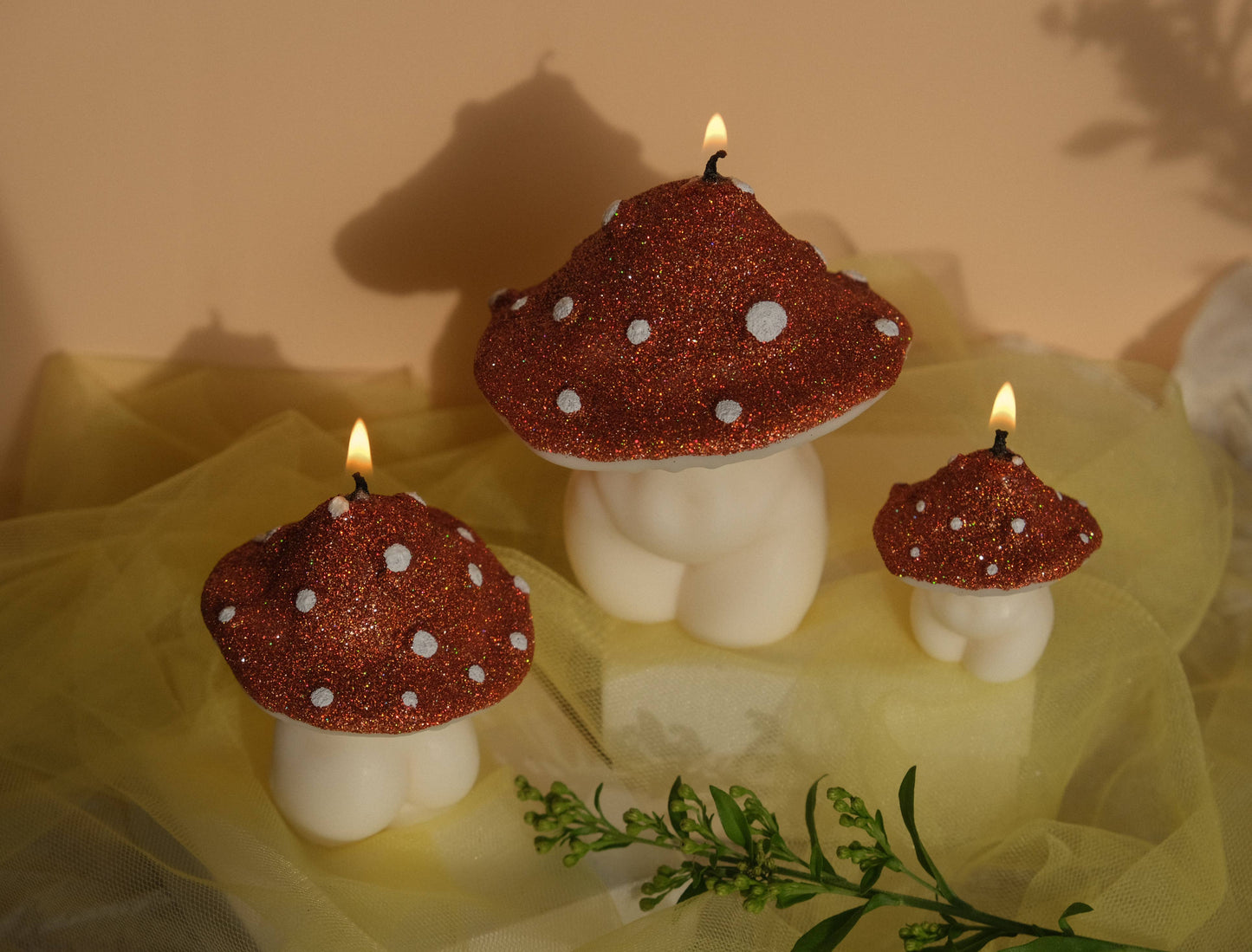 Glittery Goddess Mushrooms | Mushroom Candles
