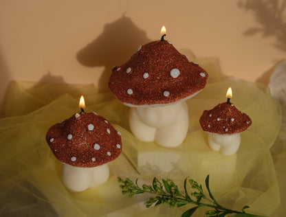 Glittery Goddess Mushrooms | Mushroom Candles