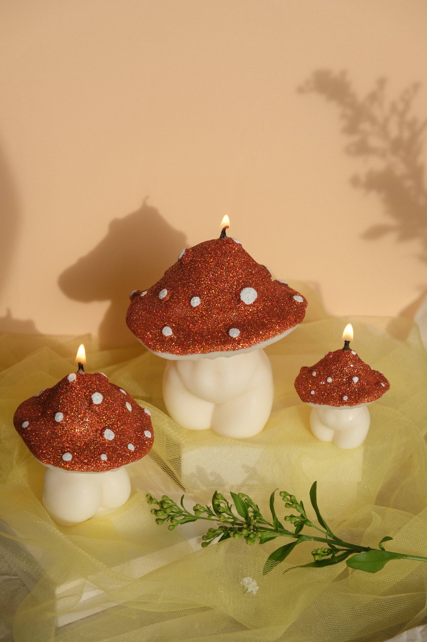 Glittery Goddess Mushrooms | Mushroom Candles