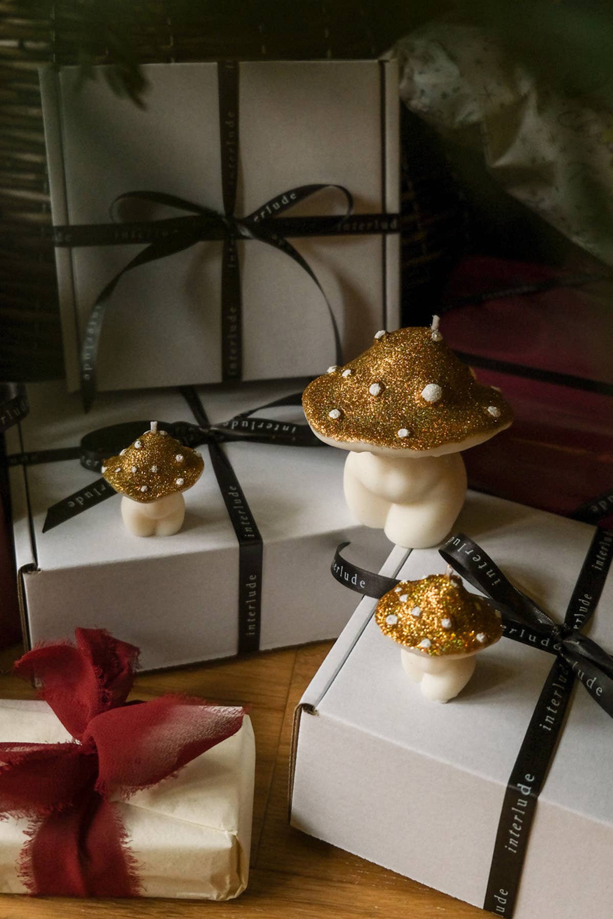Glittery Goddess Mushrooms | Mushroom Candles