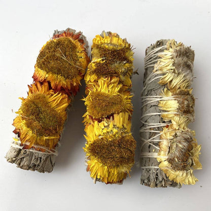 Yellow Sunflower and White Sage 4"