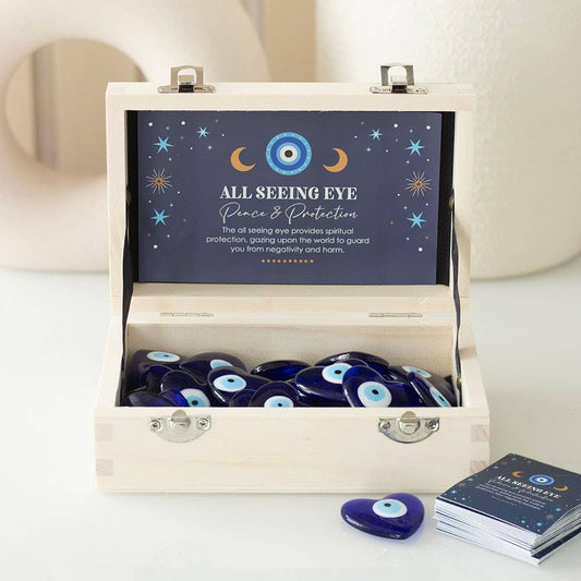 All Seeing Eye Glass Heart Charms