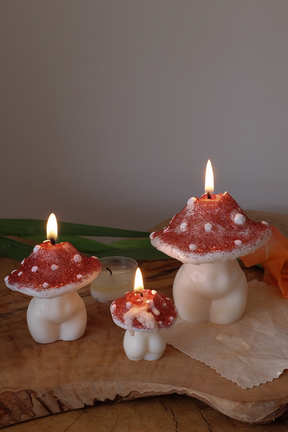 Glittery Goddess Mushrooms | Mushroom Candles