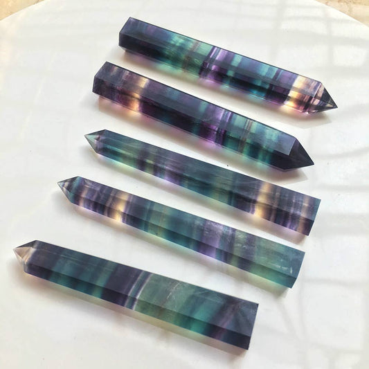 Crystal-Rainbow Fluorite Crystal Tower Point Generator - Detox