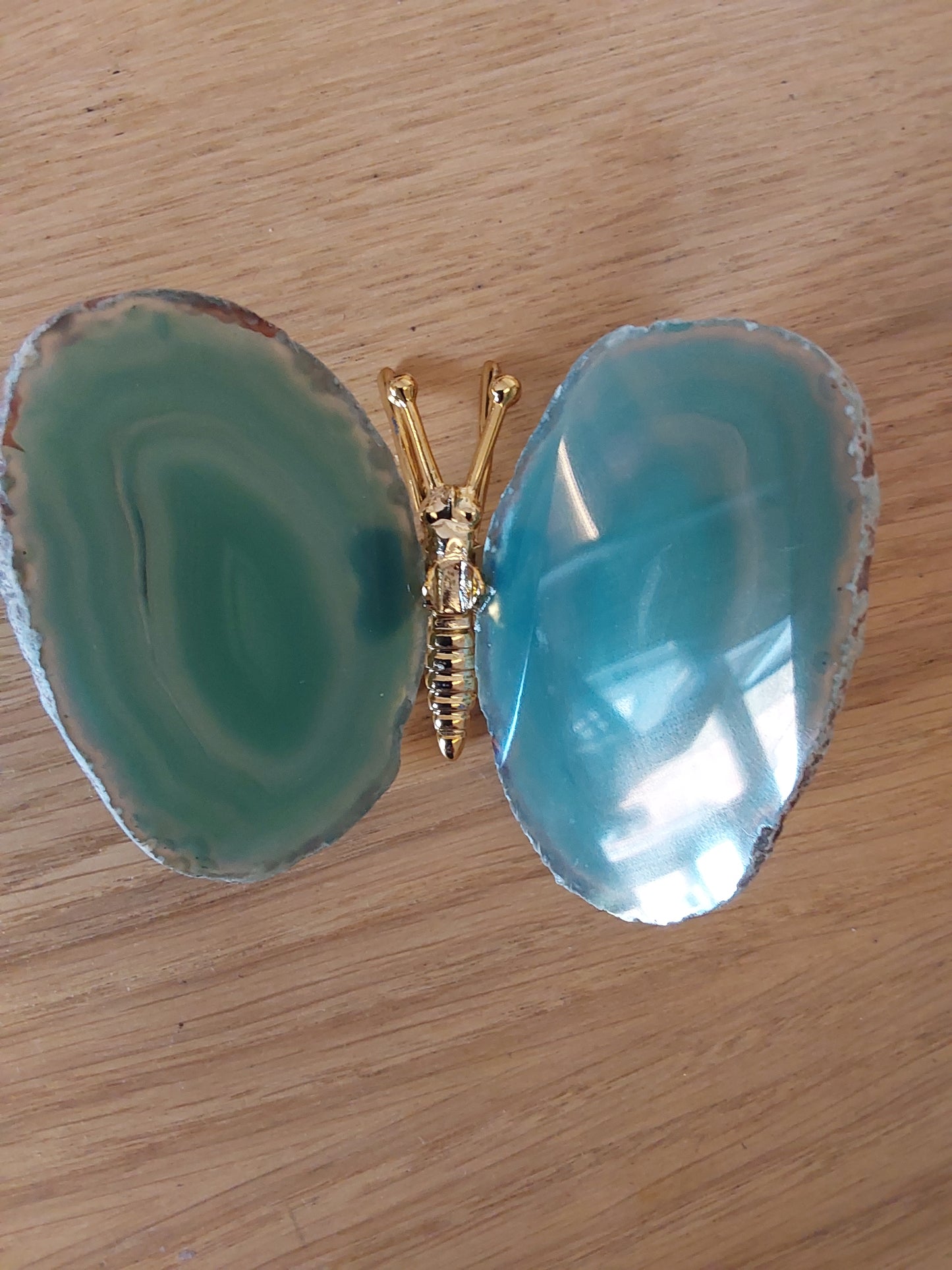 Crystal - Agate Green Butterlfy